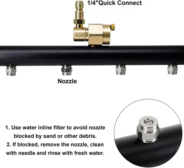 Pressure Washer Undercarriage Cleaner 16 inch Power Washer Under Carriage / 4 Quick Plug Assembly replaces High Pressure Washing Black, Size: 40 cm